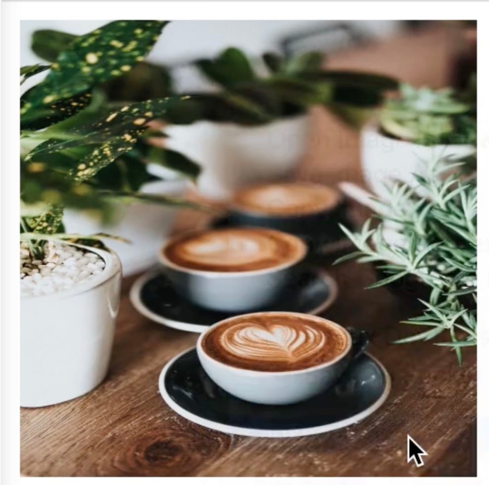 Squashed image of a cup of coffee